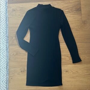 Elegant Black Turtleneck Dress